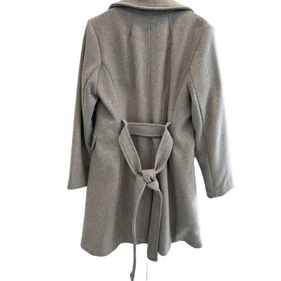 Kate Spade Wool Blend Gray Stylish Belted Coat SZ M - Picture 10 of 16